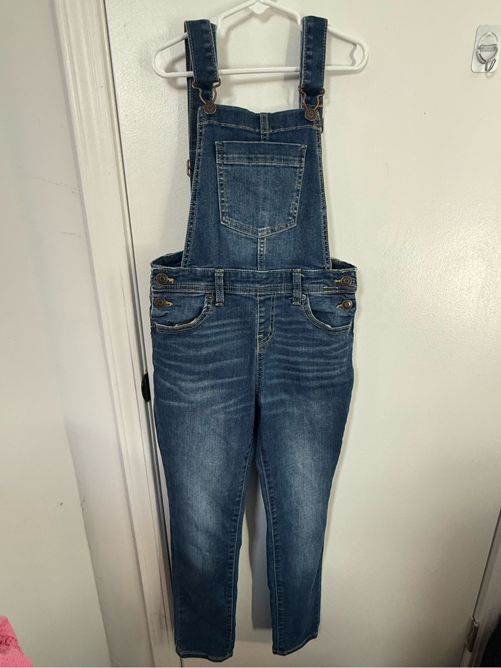 Cat & Jack Blue Kids Denim Overalls L 10/12